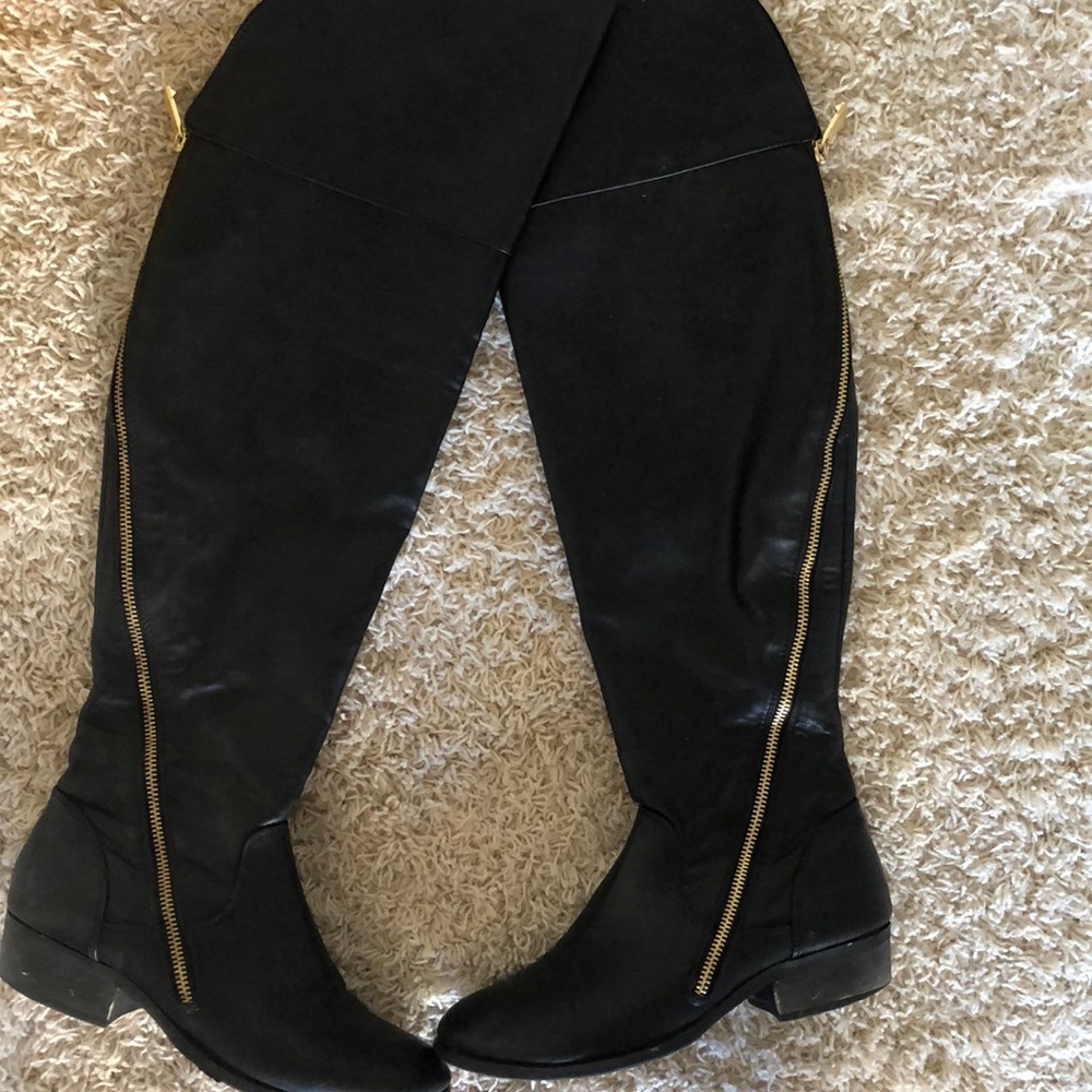 Over the knee black boots